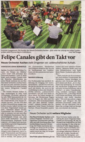Das Neue Orchester, Aachener Zeitung